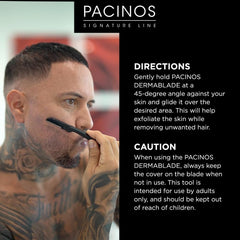 Pacinos Derma Blades safety cover close-up for controlled dermaplaning.