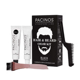 Pacinos Hair & Beard Color Kit black bottle for quick gray coverage.
