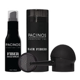 Pacinos Hair Fiber Kit packaging shows premium kit for instant thinning coverage.
