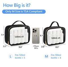 Packism Clear Makeup Bag Zip-Around Opening for easy access.