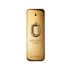 Rabanne Million Gold Intense bottle front view, showcasing premium design and luxurious scent.