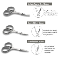 Pafason curved-tip beard scissor for contouring and shaping