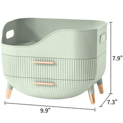 Pajiriona cosmetic storage with drawer handle enables quick item retrieval.