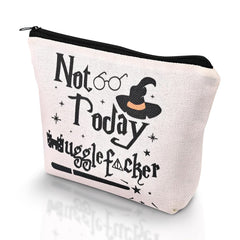 Paliboiu Magic Wizard makeup bag front view highlighting durable linen for travel.