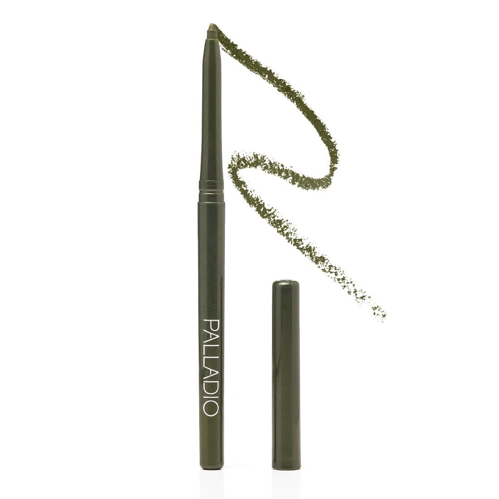 Delineador Palladio oliva retráctil, resistente al agua para un delineado duradero.