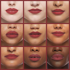 Palladio long-wear lipstick liner in Raisin swatch showing staying power