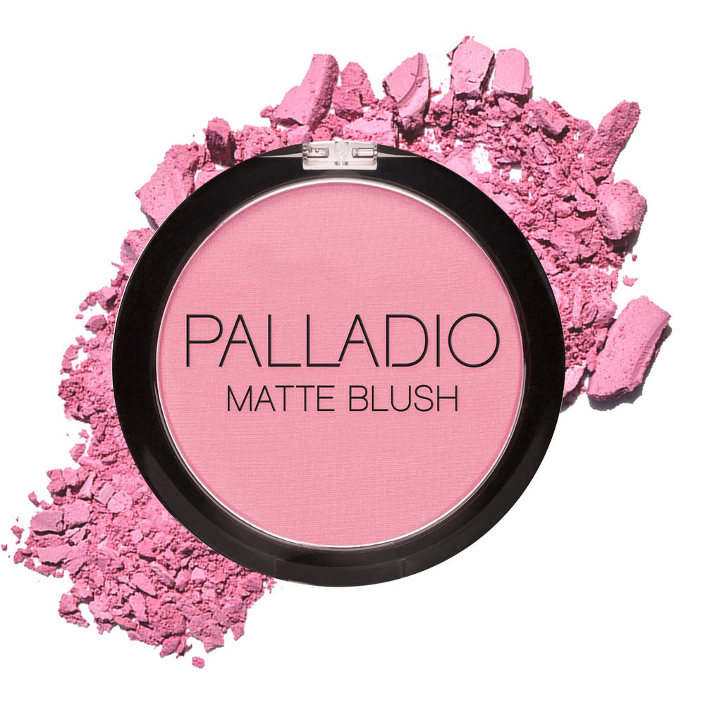 Palladio Rubor Mate Rosa Frambuesa, empaque elegante para uso diario.
