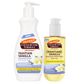 Palmer's loción corporal de vainilla tahitiana en botella para hidratación diaria.