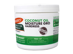Palmer's Moisture Gro jar being applied to dry hair for conditioning.