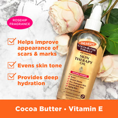 Palmer's Aceite Corporal Terapia con vitamina E, ingrediente antioxidante para la piel.