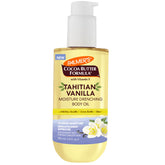 Palmer's aceite corporal cacao vainilla Tahitiana en botella, hidratación suave.