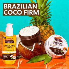 Palmer's Brazilian Coco Cream texture emphasizes coconut oil-rich formula for moisture.