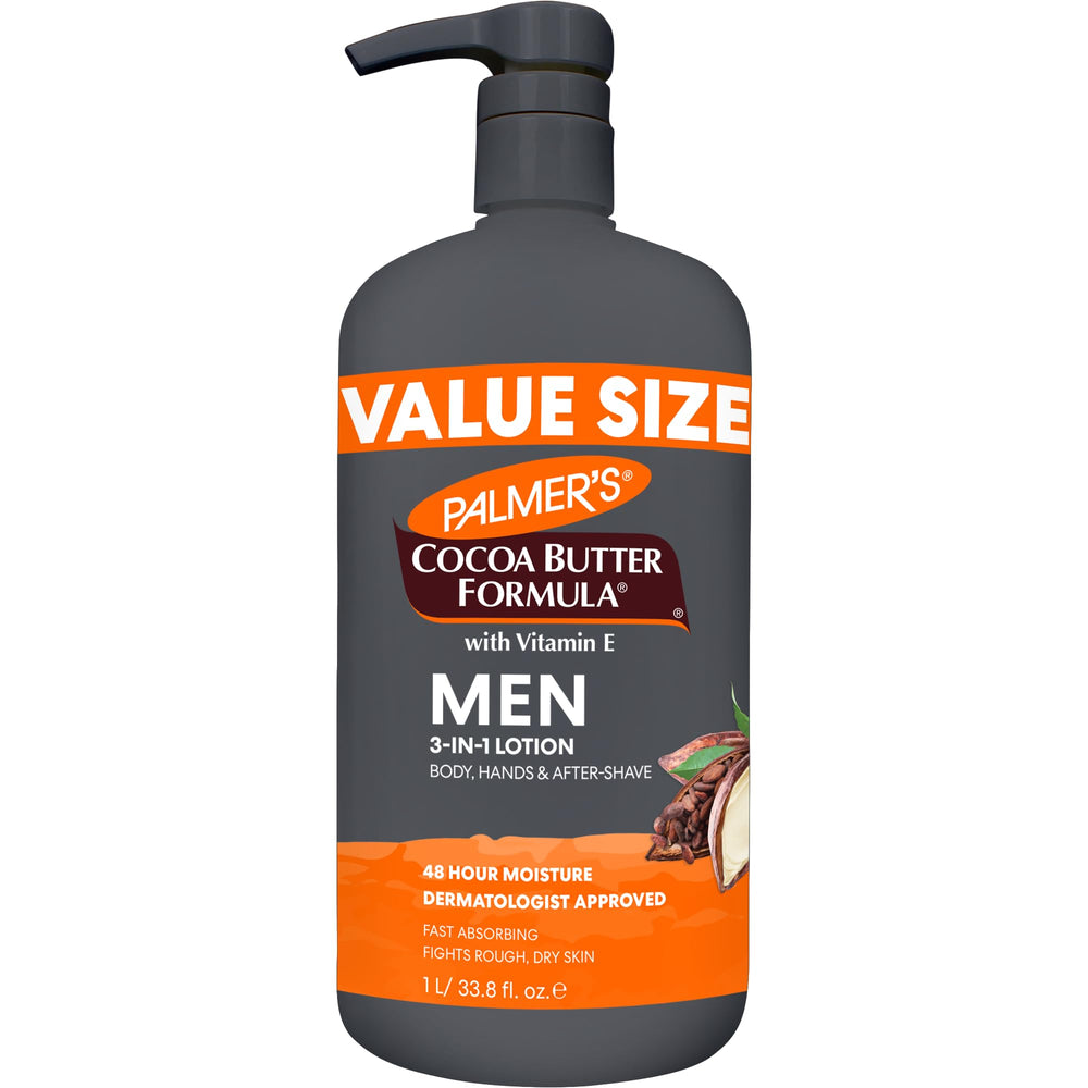 Palmer's Cocoa Butter Formula para hombres, loción en bote que hidrata y suaviza la piel.