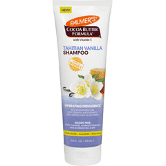 Palmer's champú manteca de cacao y vainilla tahitiana aporta brillo sedoso.