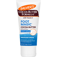 Palmer's Manteca de cacao exfoliante para pies secos, hidratación suave y duradera.