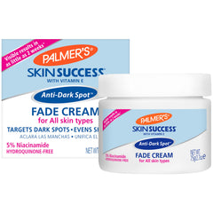 Palmer's Skin Success Anti-Dark Spot Cream tube showing nourishing fade formula for even tone