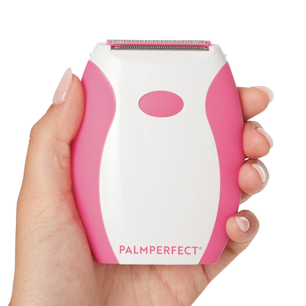 Palmperfect electric razor with dual clipper blades for a close, smooth shave.