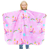 PAMAID unicorn-pattern cape for kids' haircuts, mess-free styling at home.