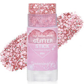 Paminify barrita brillo rosa para cabello con destellos brillantes.