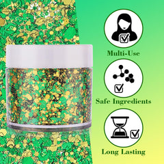 Paminify glitter gel washes off easily with soap and water.