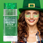 Paminify Green Glitter Stick on face adds playful sparkle for festivals and St Patrick's Day.