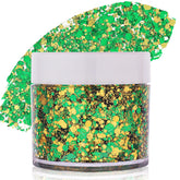 Paminify green gold face glitter gel adds radiant sparkle to the face.