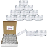 PANA 50-pack 5g clear round jar with lid for sample cosmetics.