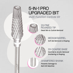 PANA nail-bed prep tip on the 5-in-1 Pro bit for precise surface prep.