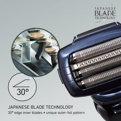 Panasonic Japanese-made blades deliver durable, premium shave performance.