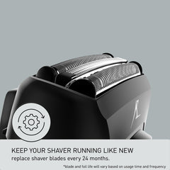 Installation snap-in step for quick blade replacement.
