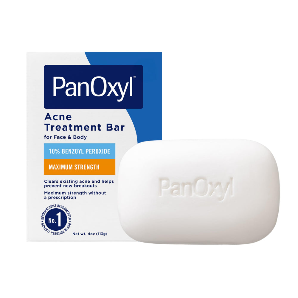 PanOxyl barra tratamiento 10% para combatir el acné en cara, espalda y pecho.