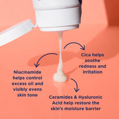 Niacinamida y ceramidas fortalecen la barrera para piel más estable.