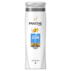 Pantene 2 en 1 Classic Clean, botella, brillo y manejo diario.