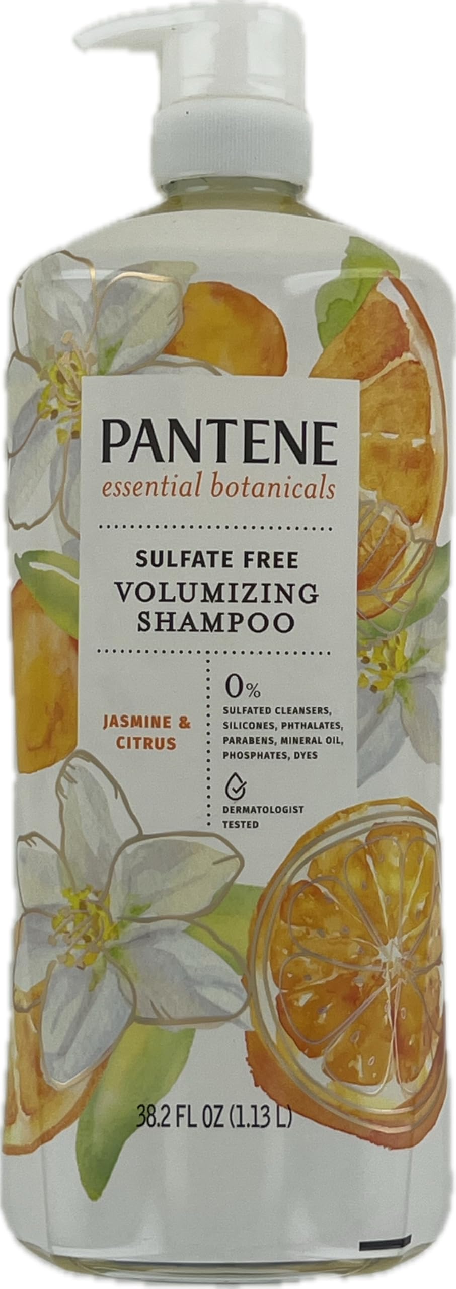 Pantene Botánicos Esenciales Jazmín Cítrico envase champú con volumen ligero