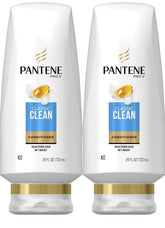 Pantene Classic Clean Conditioner dual-pack bottles for daily moisturizing and shine.