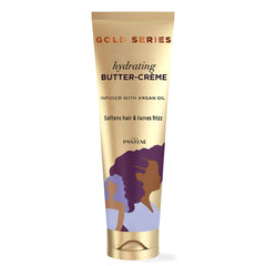 Pantene Gold Series Manteca Hidratante, envase frontal, hidratación de larga duración.