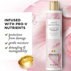 Pantene Nutrient Blends Rosa Acondicionador: tubo visible, textura sedosa para cabello seco.
