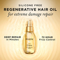 Pantene Rescate Milagroso: manos aplicando el aceite para hidratación ligera.