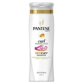Pantene Rizos Perfección shampoo botella define rizos y controla el encrespado.