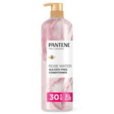 Pantene Rose Water Conditioner bottle pour delivers lightweight hydration for dry hair