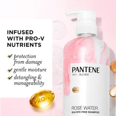 Pantene Rose Water Shampoo closed cap emphasizes color-safe cleansing