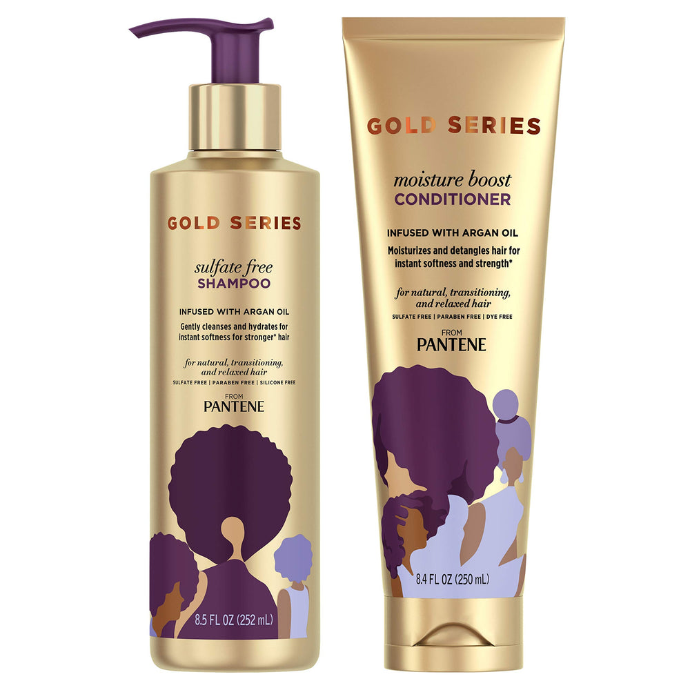 Pantene Serie Oro champú sin sulfatos con argán para cabello suave