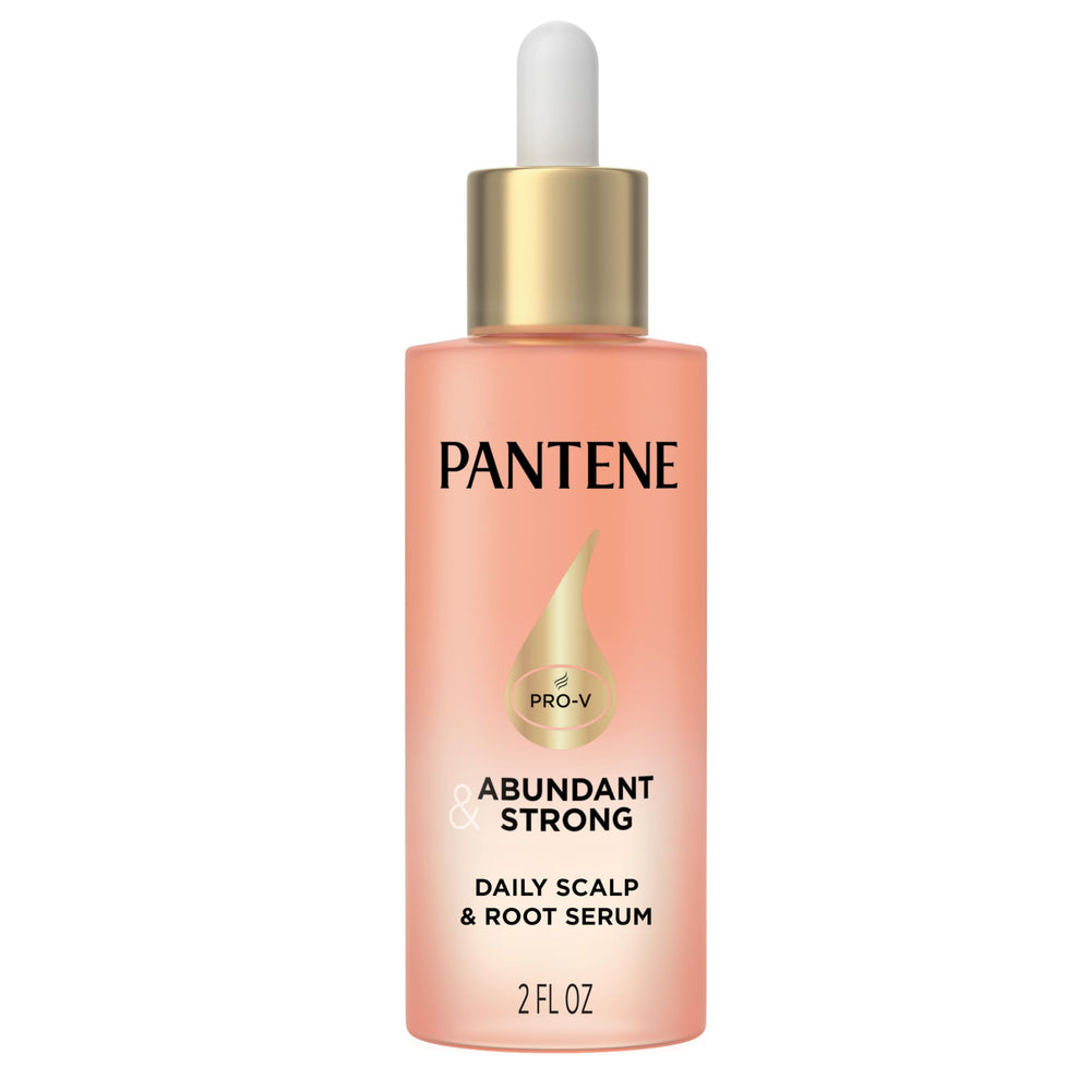 Pantene Abundante y Fuerte suero capilar para cuero cabelludo, aplicación en la raíz.