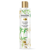 Pantene sulfate-free bamboo shampoo bottle shows volume-friendly formula.