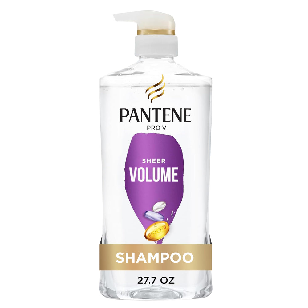 Pantene Volumen Ligero, botella de champú, ofrece limpieza suave y volumen desde la raíz.
