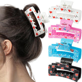 Clips Pantide para enfermería con patrón corazón, ideal para peinados duraderos.
