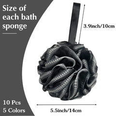 Panxxsen mesh pouf shower scrubber exfoliates gently for smoother skin.