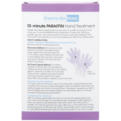 Paraffin Wax Works glove with thermochromic label indicating safe temperature.
