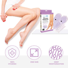 Paraffin Wax Works foot socks can be heated in a microwave for warm comfort.