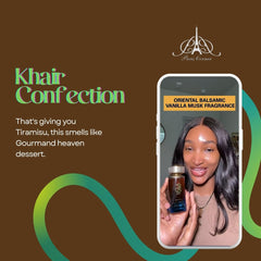 Khair Confection whipped cream note adds creamy gourmand warmth with lasting softness.